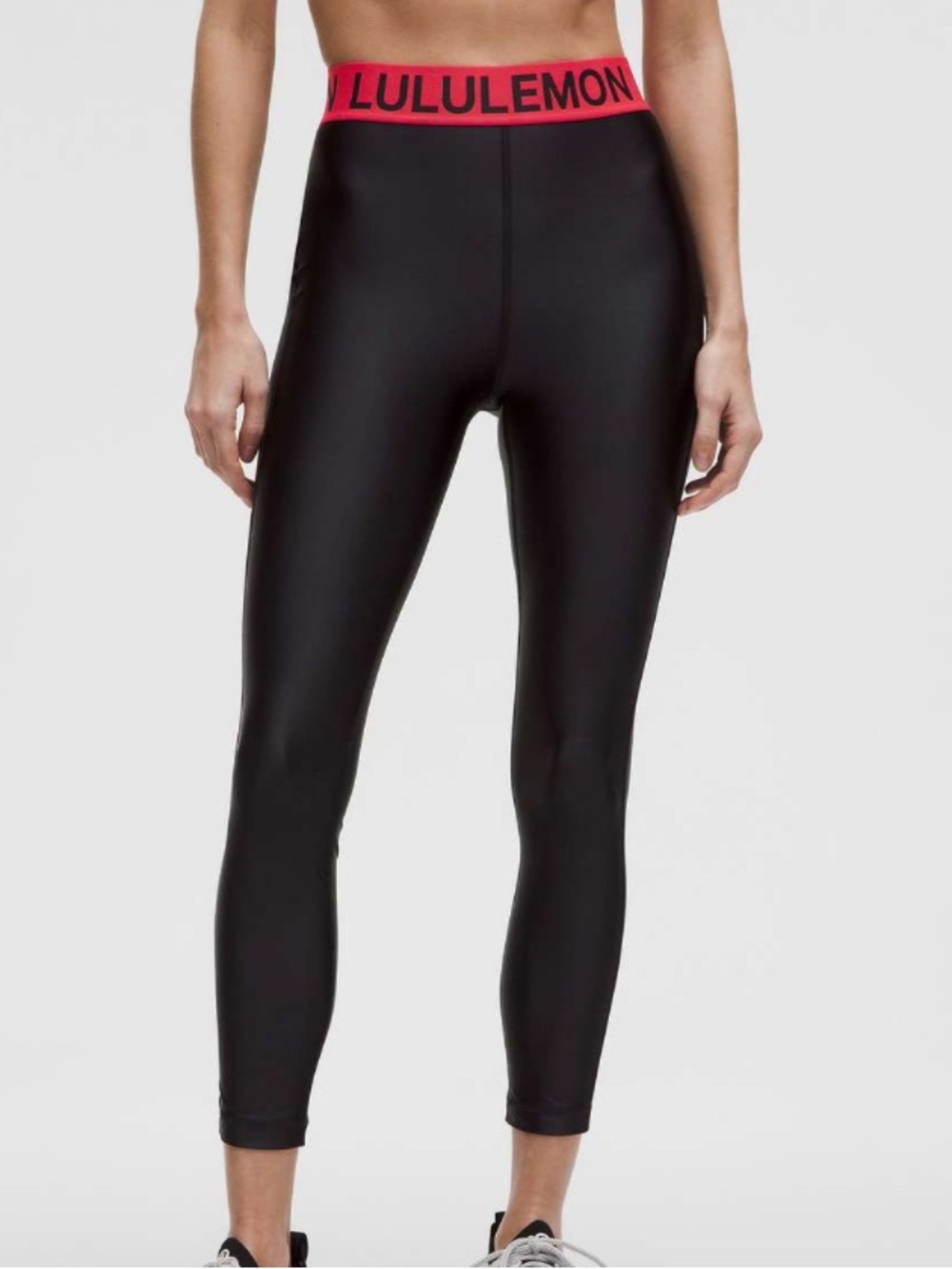 Lululemon Satin Shine High-Rise Train Leggings 25.5" Black / Red Glow